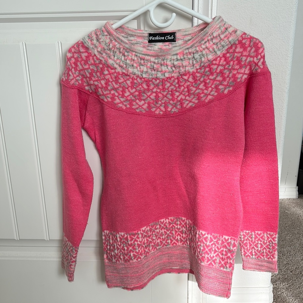 Pink Patterned Women's Sweater